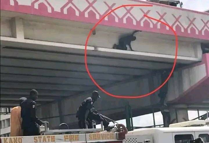 Nigeria Fire Service Rescues A Boy Trapped On An Elevated Bridge